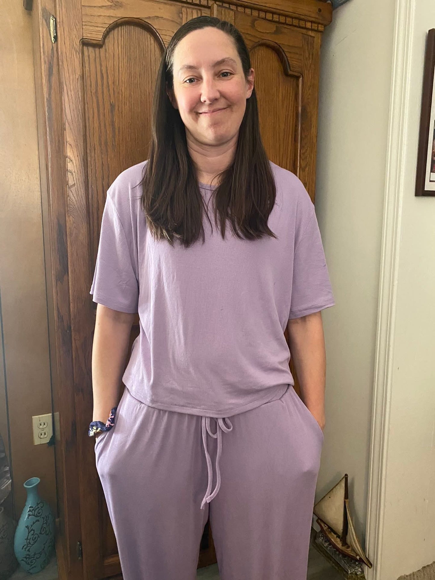 Purple Crop Top & Pants (Oversized)