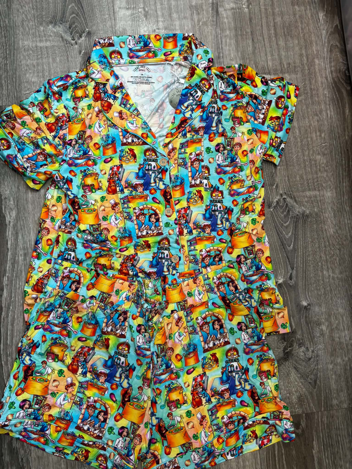 Remy's Recipe Women's Button Down Top with Shorts PJ set