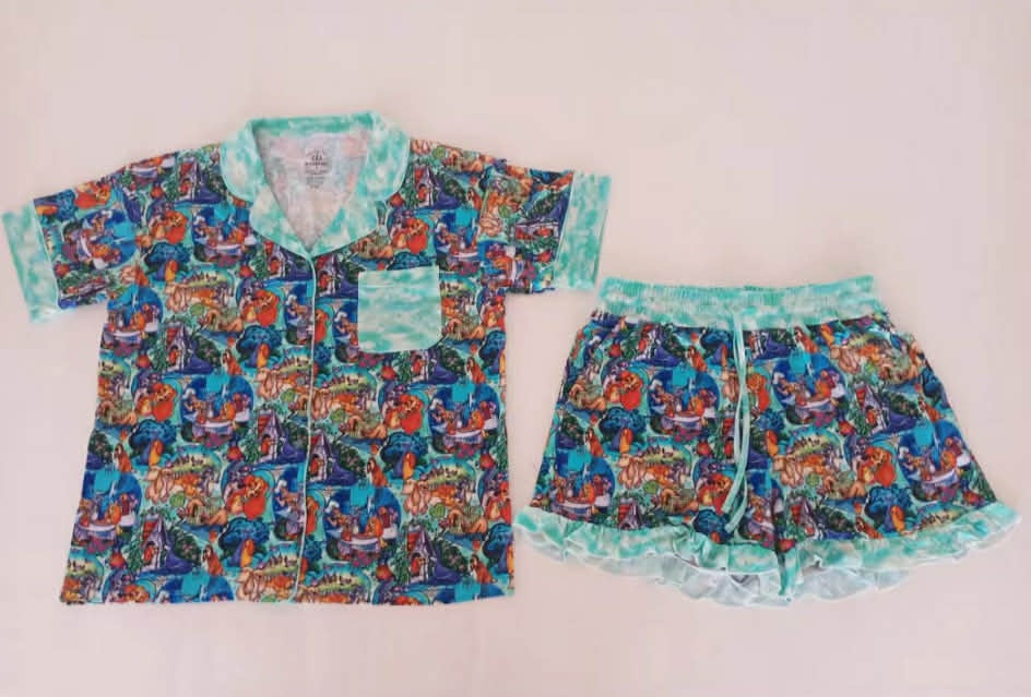 Love On A Leash Women's Button Down Top with Shorts PJ set