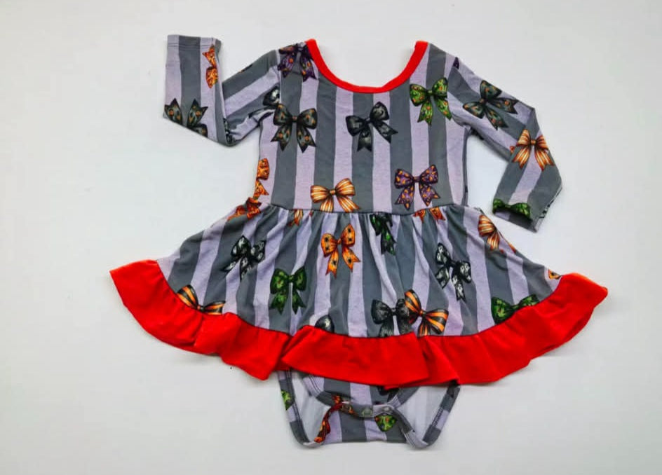 Halloween Bows Long Sleeve Bodysuit Twirl