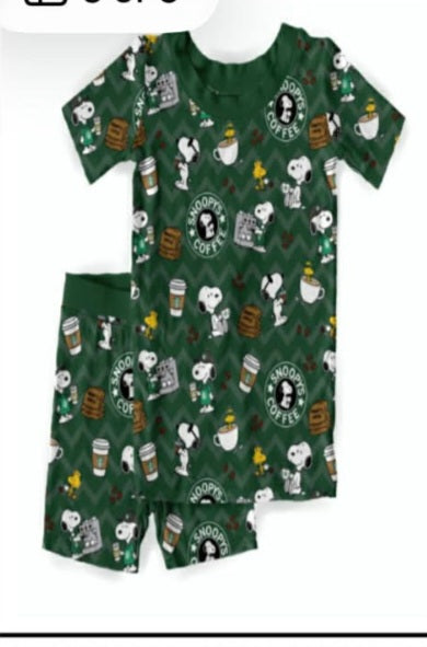 Snoopy's Coffee PJ Shorts Set