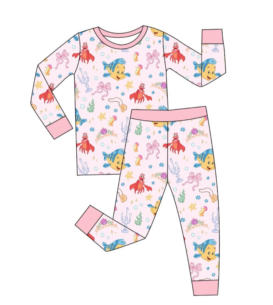 Sebastian & Flounder Long Sleeve Pants PJ Set