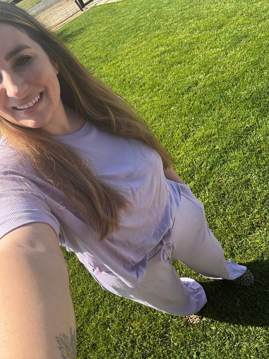 Purple Crop Top & Pants (Oversized)