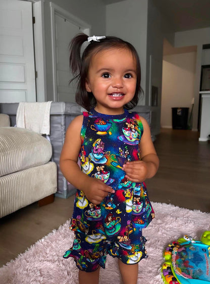 Magic In Every Cup Tank Top and Ruffle Shorts Set