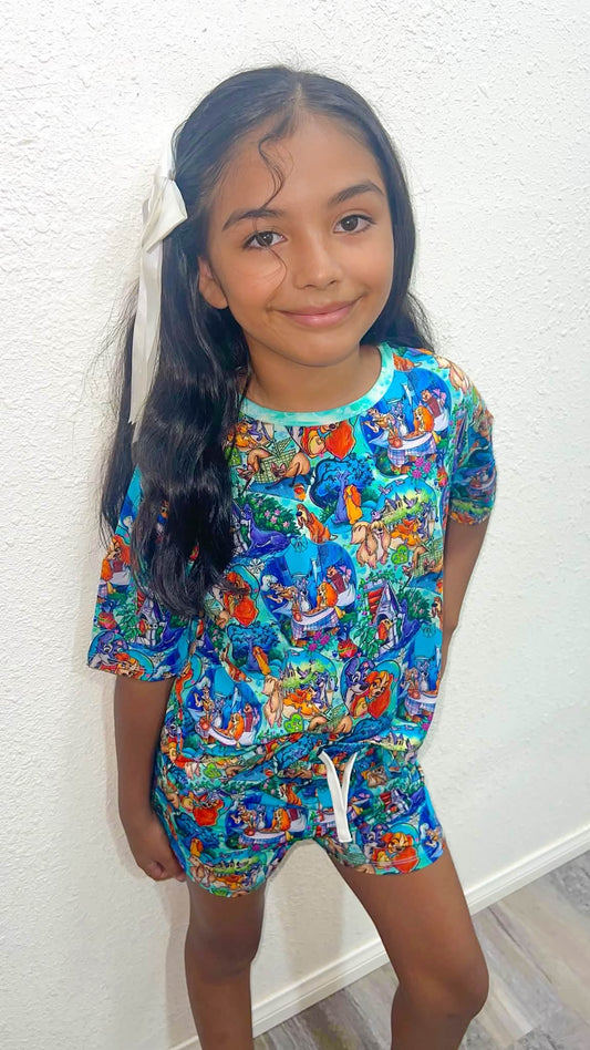 Love On A Leash Boxy Tee & Shorts Set
