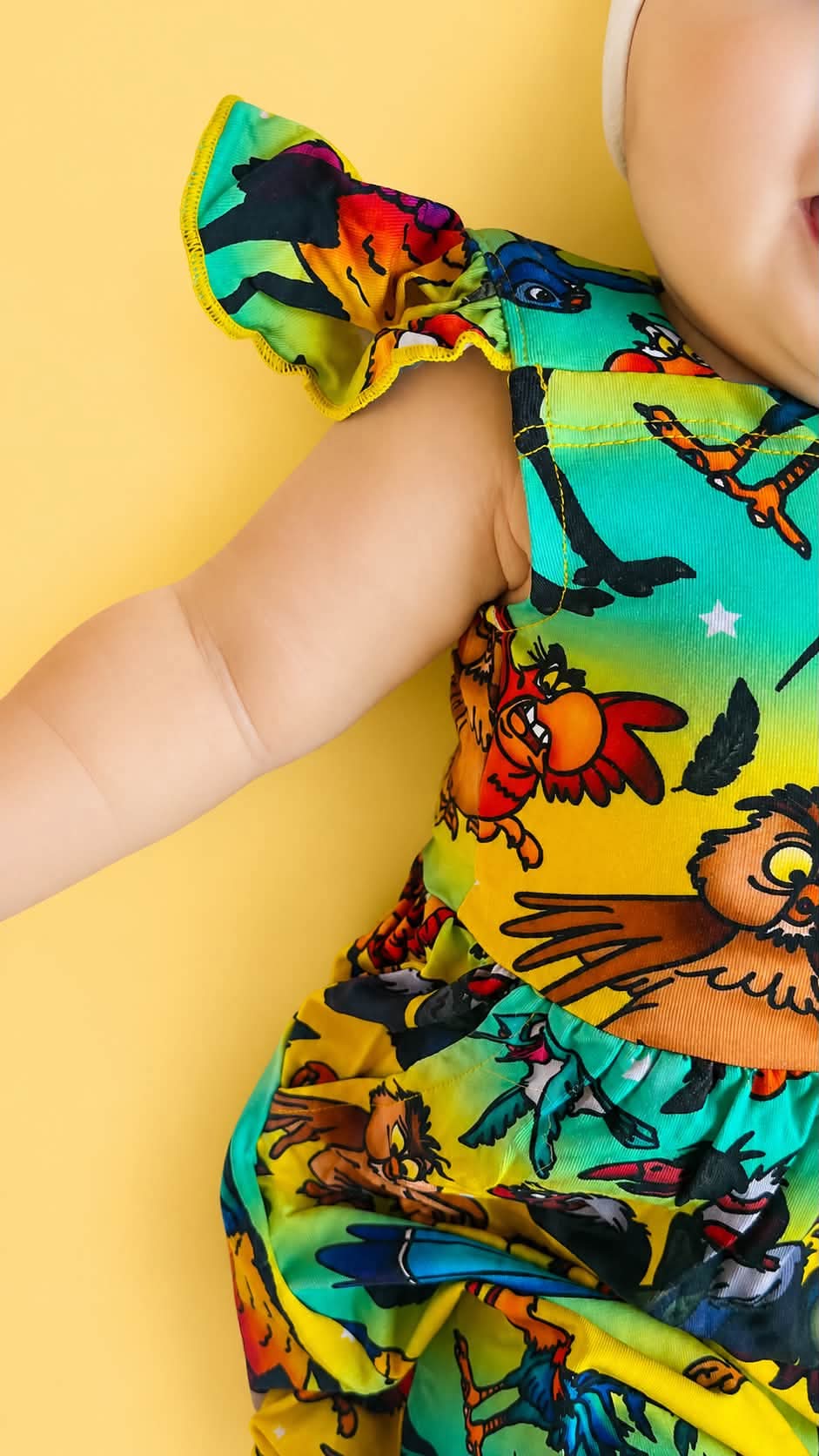 Feathered Fiesta Ruffle Romper
