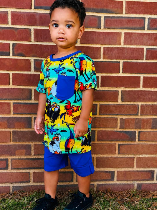 Feathered Fiesta Daywear Tee & Shorts Set
