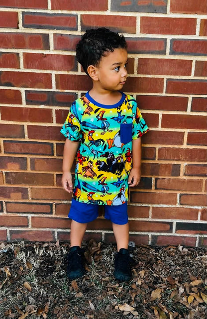 Feathered Fiesta Daywear Tee & Shorts Set
