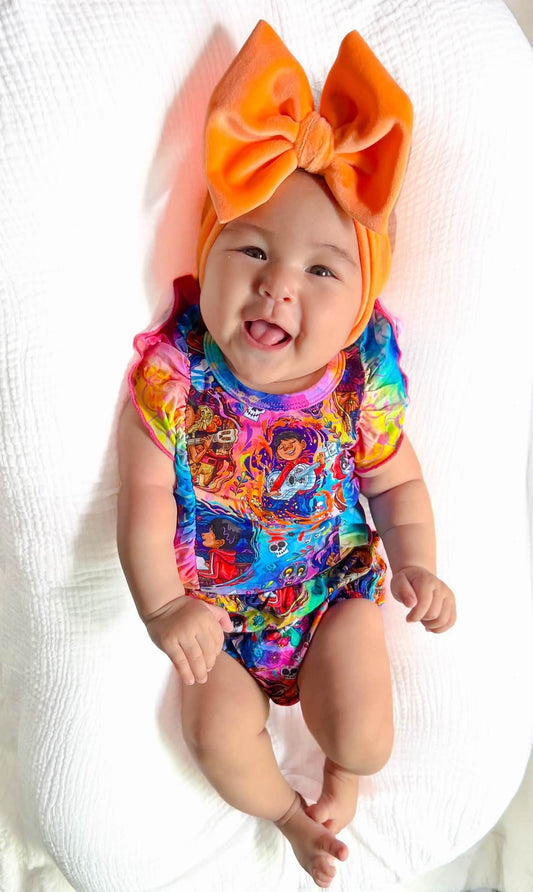 Until We Meet Again Ruffle Bubble Romper