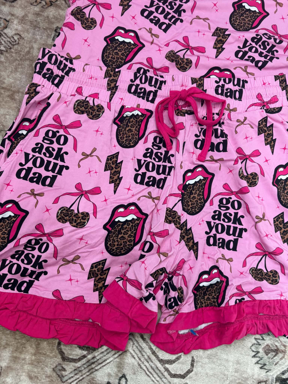 Go Ask Your Dad Ruffle Shorts Set