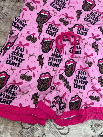 Go Ask Your Dad Ruffle Shorts Set