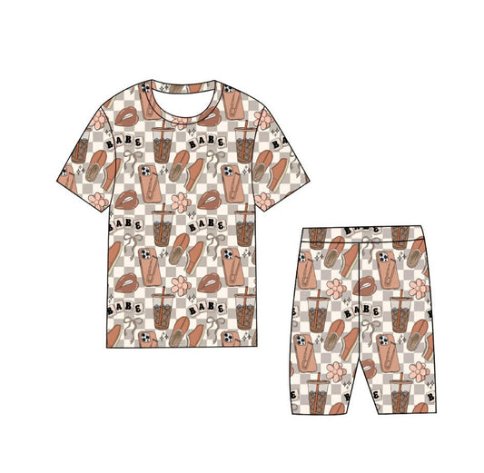 Babe biker short set w/ pockets
