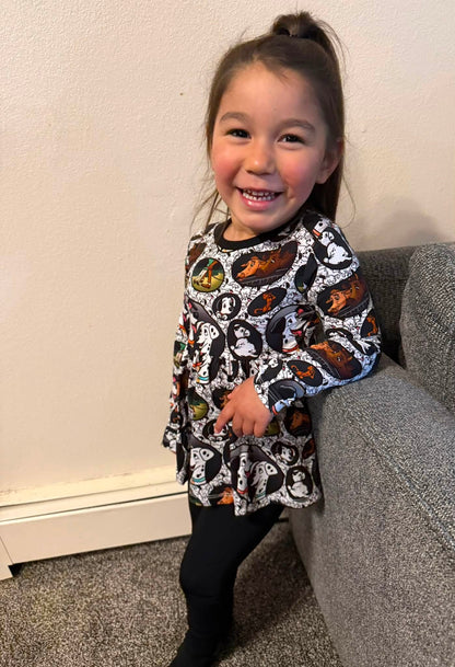 Spot Squad Long Sleeve Peplum Set with Leggings