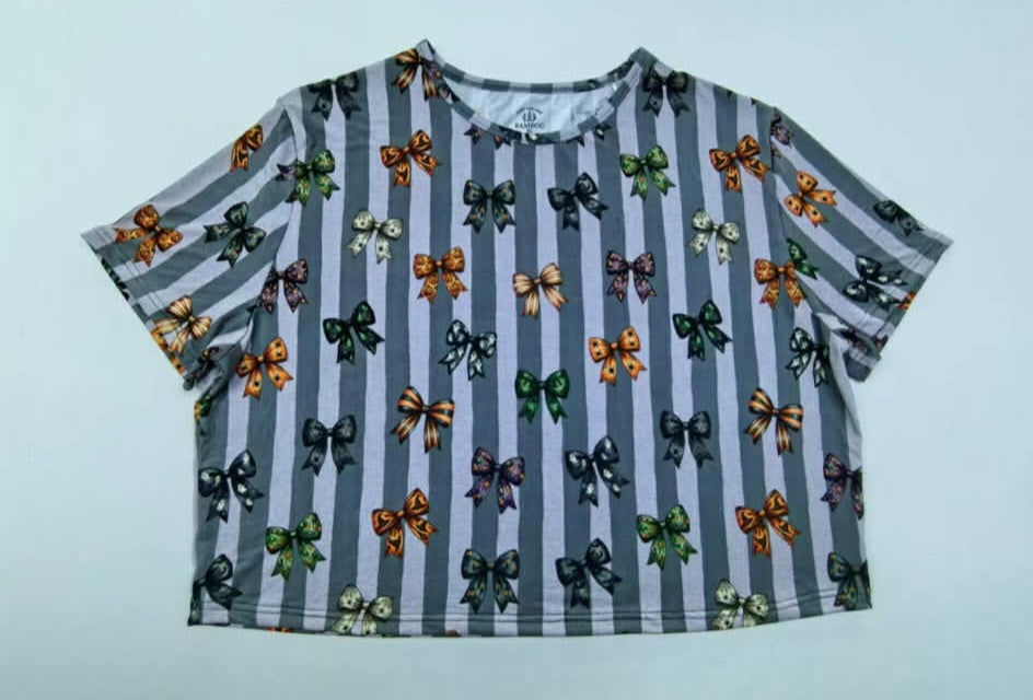 Halloween Bows Loose Top w/ Ruffle Shorts Set