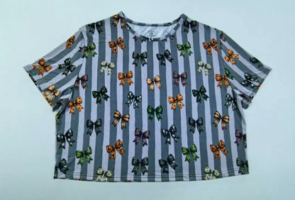 Halloween Bows Loose Top w/ Ruffle Shorts Set
