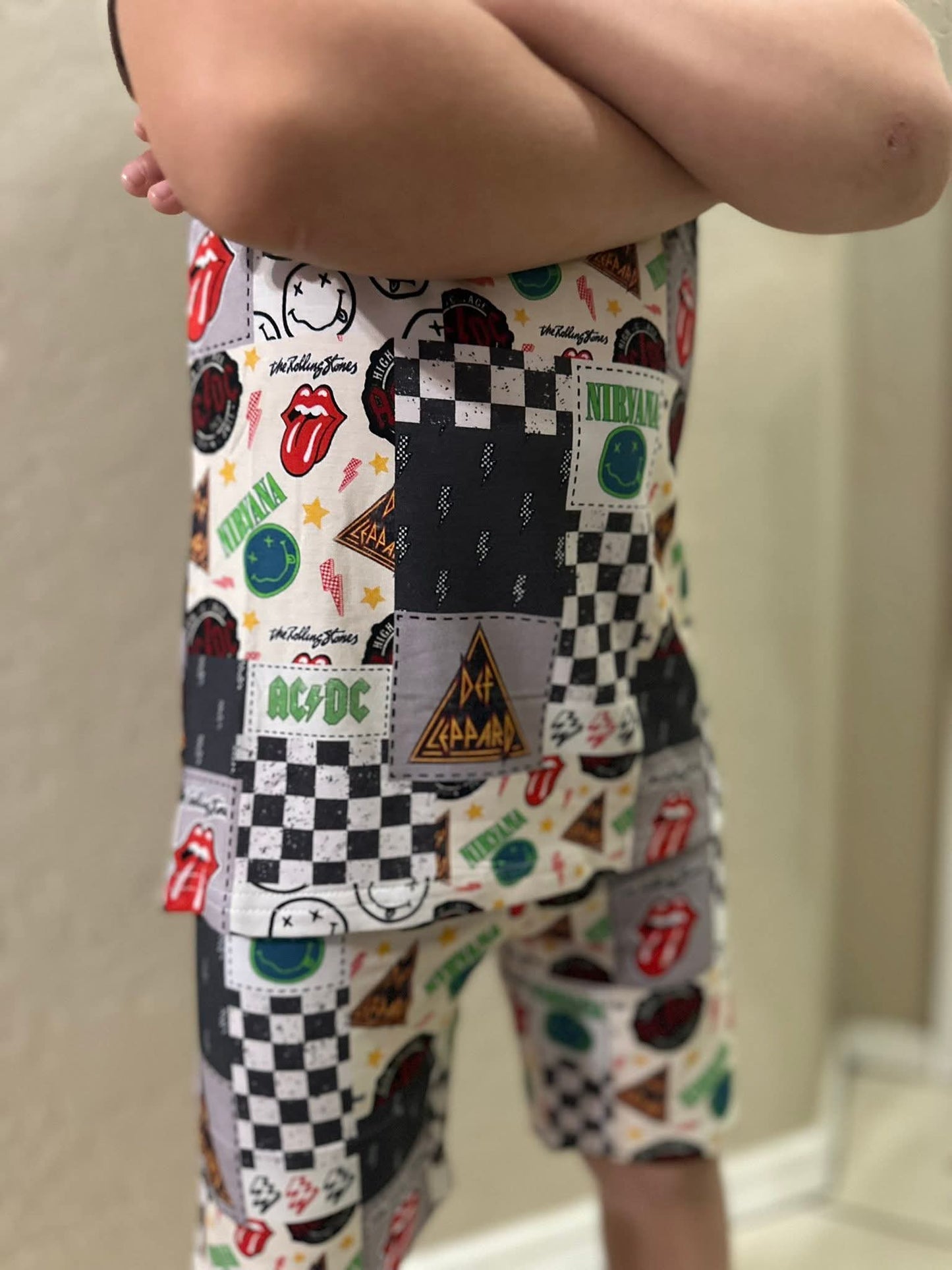 Rock 'n Roll PJ Shorts Set