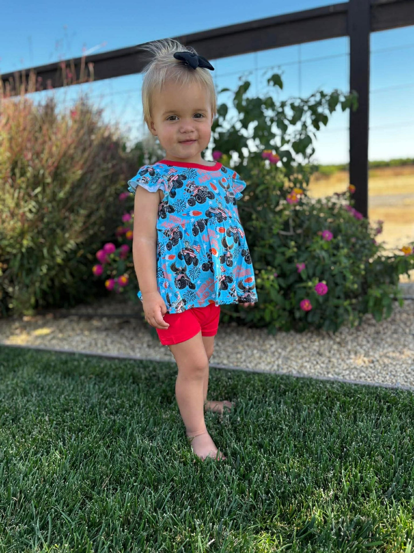 Red White Blue Peplum Set