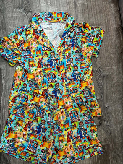 Remy's Recipe Women's Button Down Top with Shorts PJ set