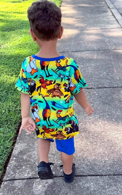 Feathered Fiesta Daywear Tee & Shorts Set