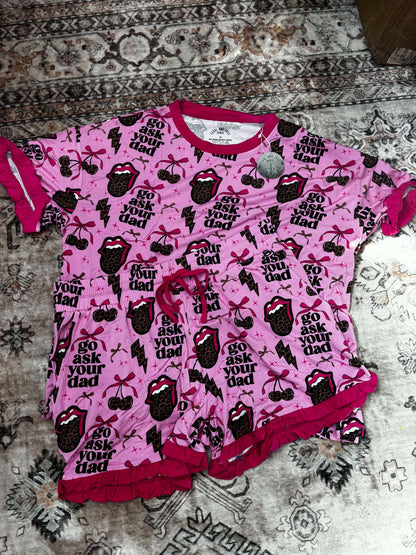 Go Ask Your Dad Ruffle Shorts Set