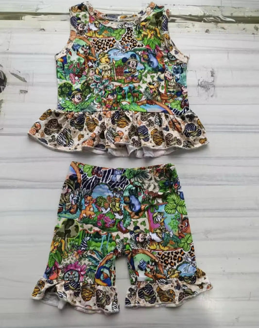 Mickey Safari Ruffle Top and Shorts Set