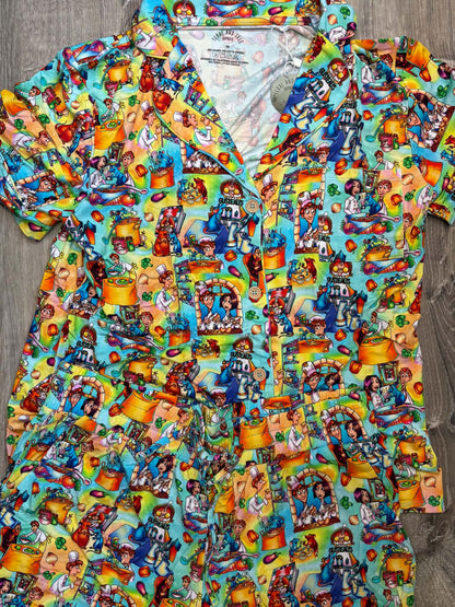 Remy's Recipe Women's Button Down Top with Shorts PJ set