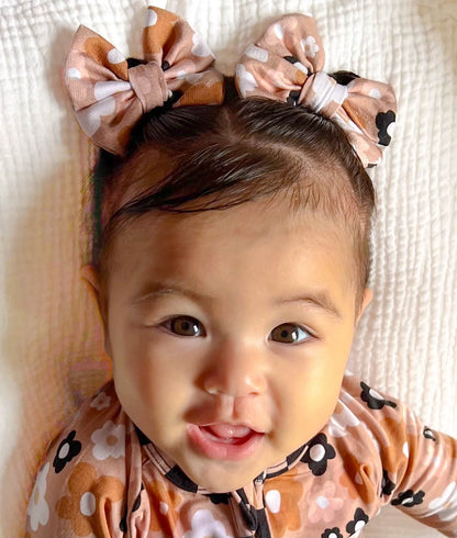 Checkered Wildflower Hair Clips