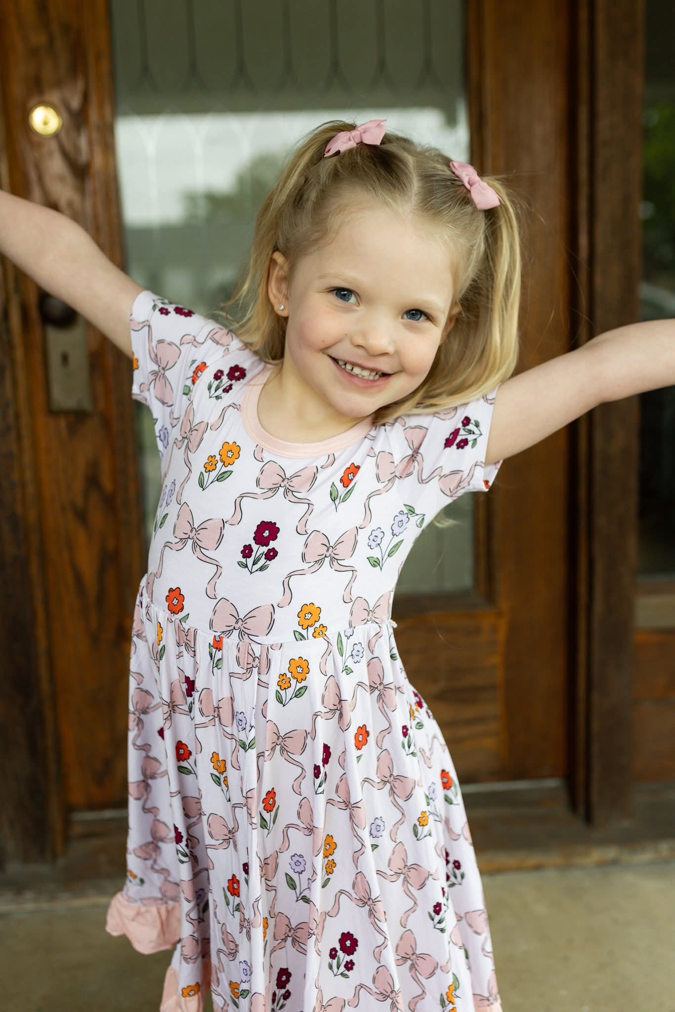 Bows & Flowers Twirl Dress