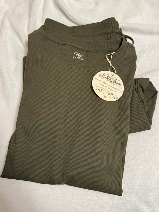 Olive - Ribbed mom set