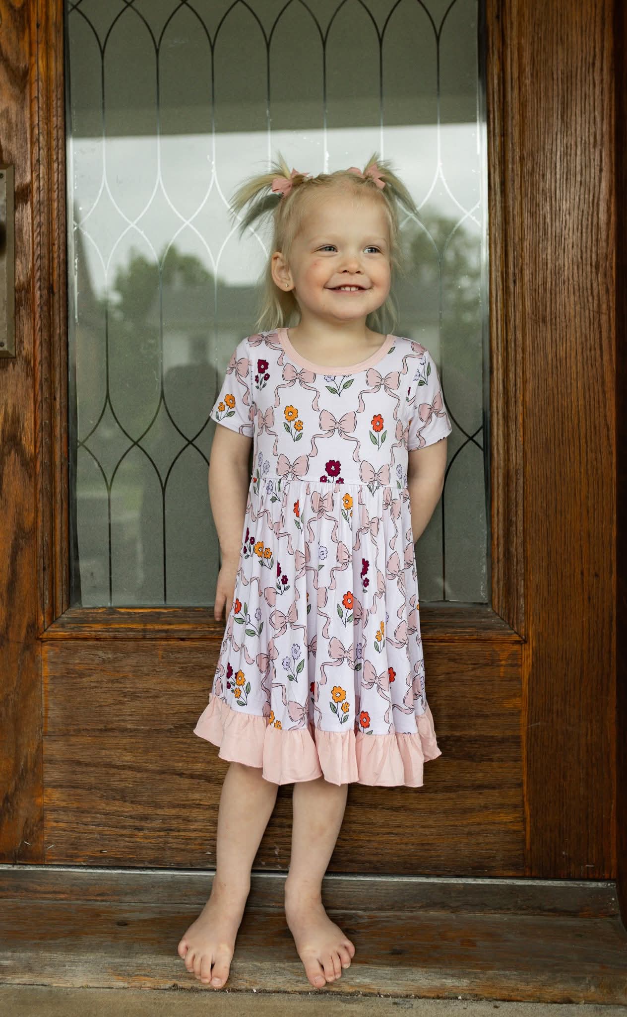 Bows & Flowers Twirl Dress