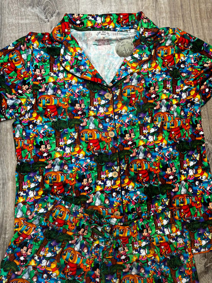 Campfire Crew Women's Button Down Top with Shorts PJ set