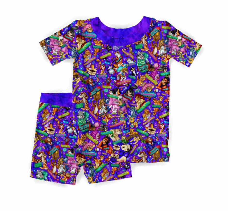 Cats PJ Shorts Set