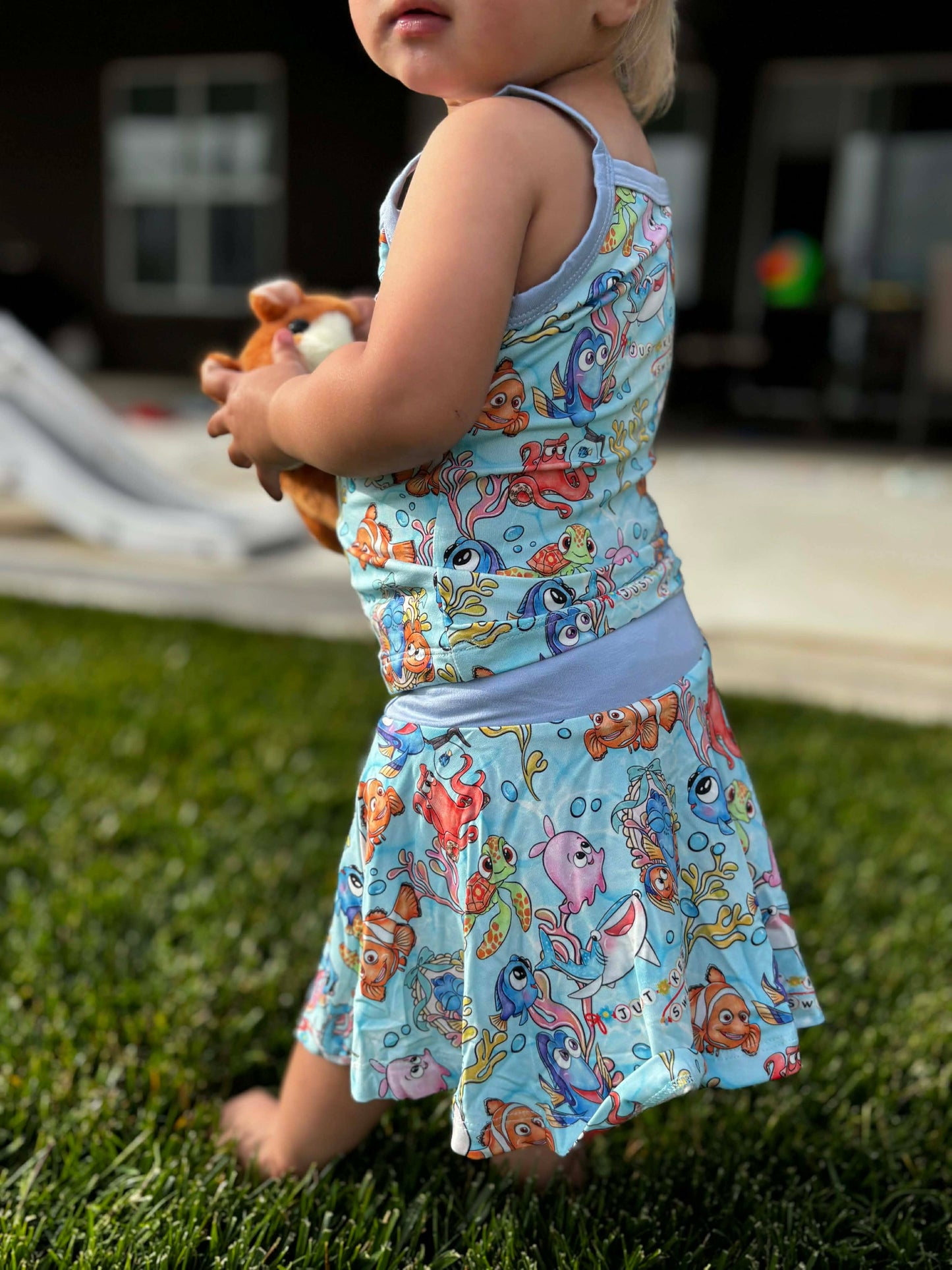 Keep Swimming tank and skirt set