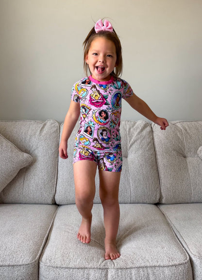 Princess Portrait PJ Shorts Set