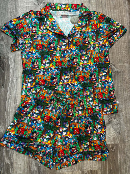 Campfire Crew Women's Button Down Top with Shorts PJ set