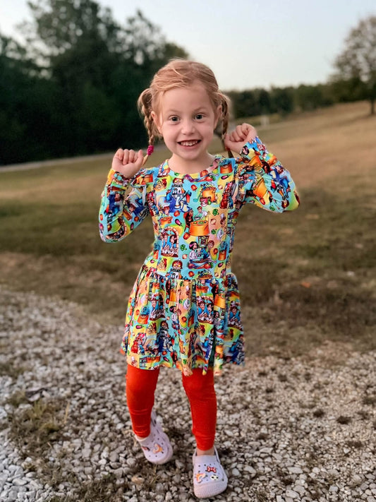 Remy's Recipe Long Sleeve Ruffle Peplum Set with Leggings