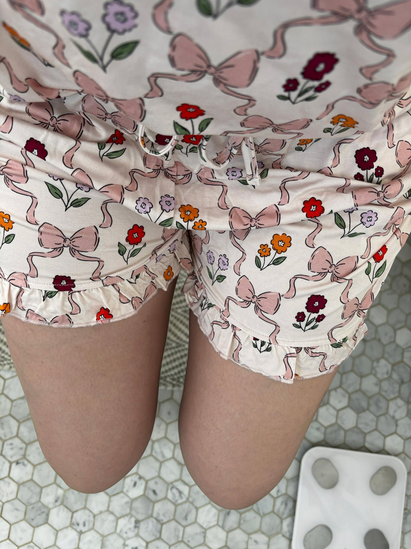 Bows & Flowers Ruffle Shorts Set