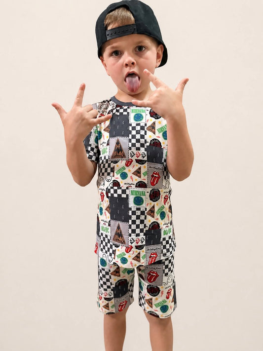 Rock 'n Roll PJ Shorts Set