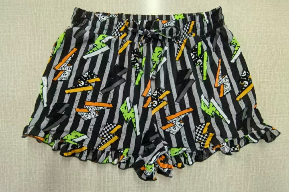 Halloween Bolts Loose Top w/ Ruffle Shorts Set
