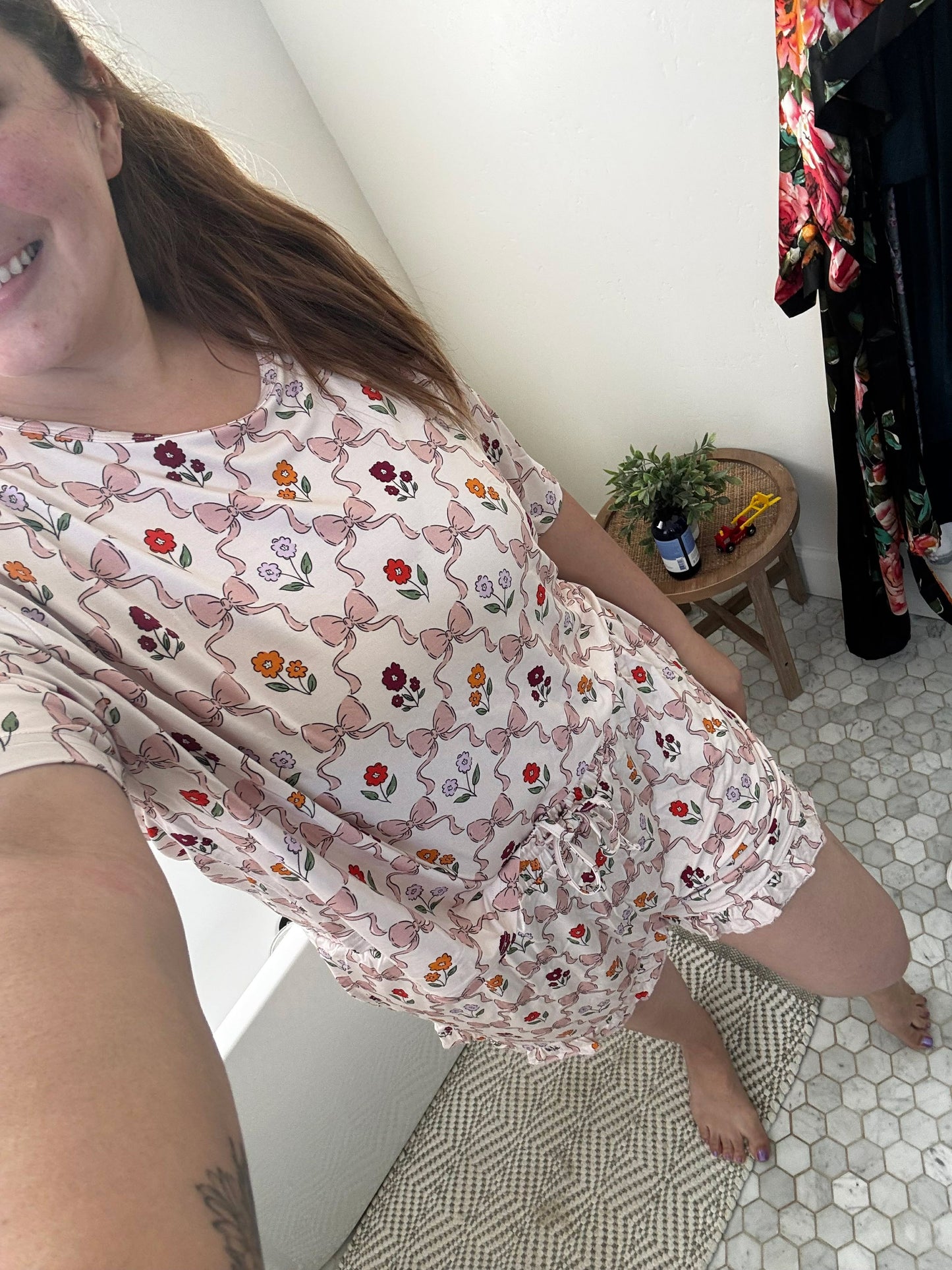 Bows & Flowers Ruffle Shorts Set