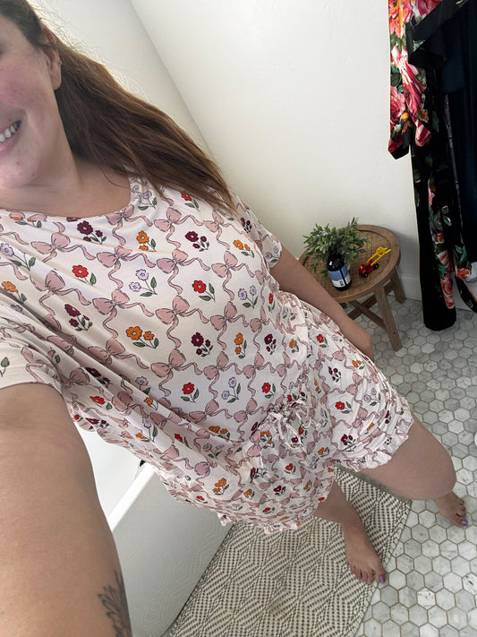 Bows & Flowers Ruffle Shorts Set
