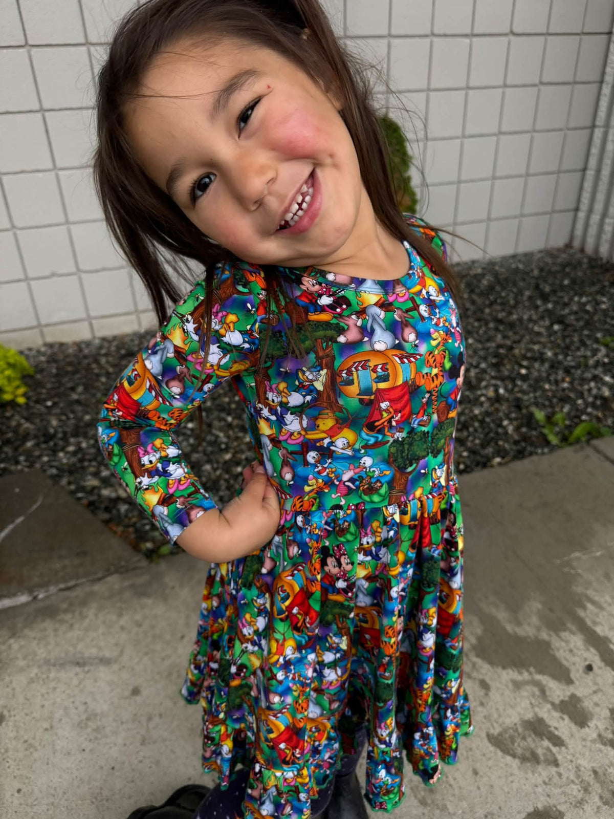 Campfire Crew Long Sleeve Dress with Leggings